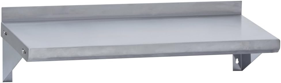 Commercial Kitchen Stainless Steel Wall Mounted Shelf, 12 W x 24 L, NSF Certified