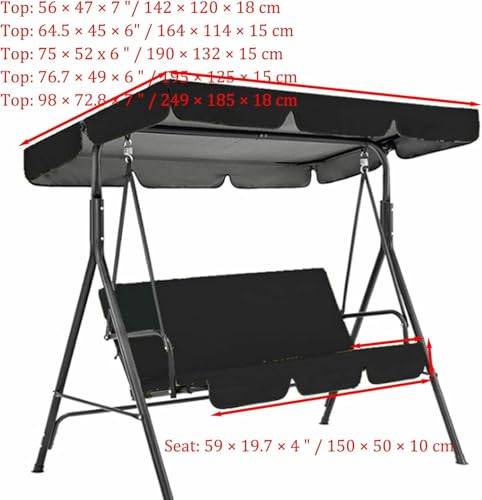 Couverture d'étanchéité pour swing extérieur rouge 249x185 cm