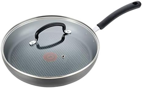 T-fal Ultimate Hard Anodized Nonstick Fry Pan with Lid 12 Inch Thermo-Spot Heat Indicator, Cookware, Pots and Pans, Dishwasher Safe Black