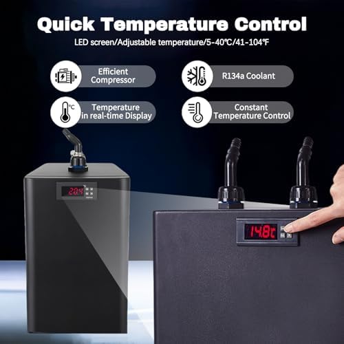 100L/160L/300L Aquarium Chiller & Water Cooler with Hoses, Pumps, and Compressor Refrigeration for Fish Tanks & Ice Baths - Ideal for Aquatic Plants & Marine Life