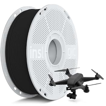 Inslogic Pre-Dried PA6-CF Carbon Fiber Nylon Filament 1.75mm, 1KG Black