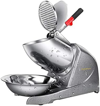 KOFOHON Ice Shaver,Snow Cone Machine Maker,Electric Ice Crusher Commercial Home Use with Dual Stainless Steel Blades Lids,Shaved Crushed Ice Machine Upgrade.