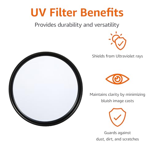 Amazon Basics 62 mm Circular UV Protection Filter for Clearer Pictures, Protects from Dust, Dirt and Scratches