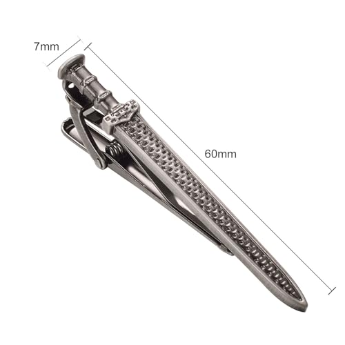 Image of Sword Tie Clip Pins for Men Unique Novelty Silver Gold Tie Bar