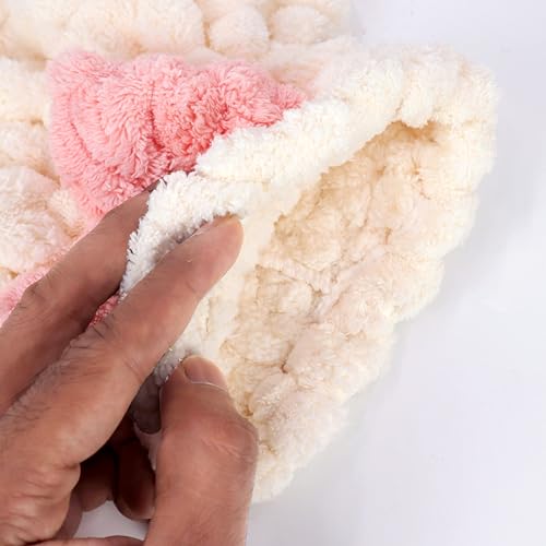 Image of NFI essentials Microfiber Hair Towel Cap Warp Super Absorbent Wet Hair Drying Head Turban, Pookie Bow Knot for Girls Salon Quick Dry Shower with Button for Women