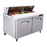 COOLCHEF 60-Inch Sandwich Prep Table Refrigerator, 18 Cu Ft, 16 Pans