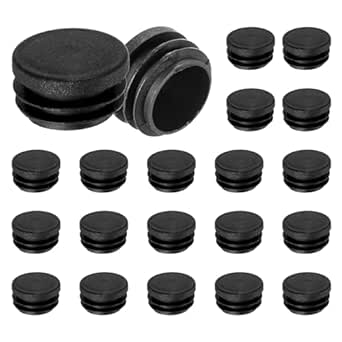 3/4 Inch Round Plastic Plug 60PCS Black Tubing Post End Caps Pipe Inner Inserts Plugs Fastener For Table Chair Leg Anti-Slip Ribbed Tube Furniture Fences Glide Protection - View #6