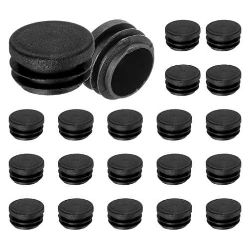 Image of M METERXITY 20 Pack Round Plastic Plug, OD 1.2 inch Furniture Tube Inserts Pipe Hole End Caps for Tubing Post /Glide Insert for Pipe Post /Table Chair Leg /Metal Tubing /Fence [Black]