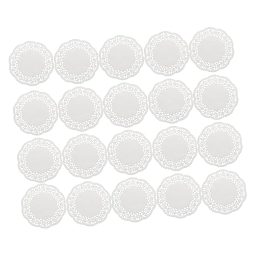 PRETYZOOM 100pezzi Centrini Di Carta Rotondi Per Torte Sottopiatto in Carta Per Dolci Assorbente Per Olio Monouso Per Feste e Decorazioni Da Tavola