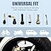 Tire Valve Stem Cap Cover - (5 Pack) Tire Air Cap Metal with Plastic Liner Corrosion Resistant Leak-Proof American Flag for Car Truck Motorcycle Bike Black