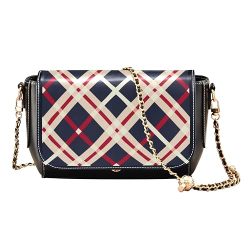 Petit sac à bandoulière en cuir écossais pour femme avec sangle réglable