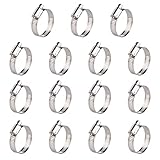Winlong Stainless Steel Hose Clamps 1.5'', 15PK SAE 24 Worm Gear Hose Clamps Adjustable 1...