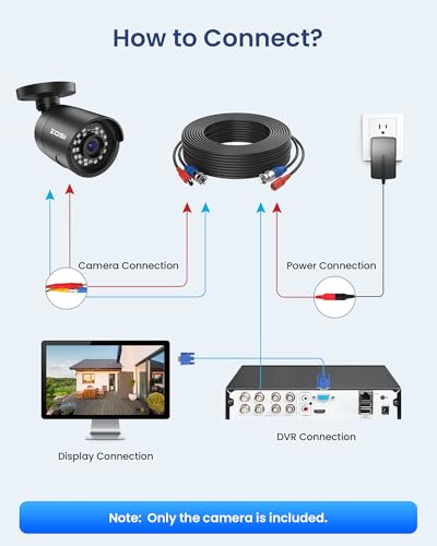Image of ZOSI 3K Lite Home Surveillance Security Camera System with AI Human Vehicle Detection, 8CH H.265+ CCTV DVR and 8 x 2MP 1920TVL Wired Weatherproof Bullet Cameras Outdoor, 100ft Night Vision (No HDD)