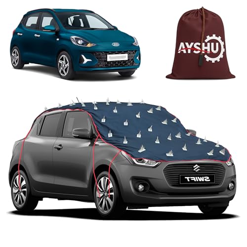 Image of AYSHU Water-Resistant Spike Car Cover for Hyundai Grand Nios - Protects from Dogs, Monkeys, Dust, Sunlight & UV - Full Roof Universal Fit