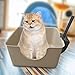 Leefasy Cat Litter Box Open Top Pet Litter Tray Cat Litter Container Durable Portable Cats Litter Pan Heighten for Small Medium Cats, Coffee