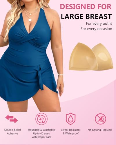 Image of D+ Cups Double-sided Sticky Inserts Lightly Padded Bras for Large Breast