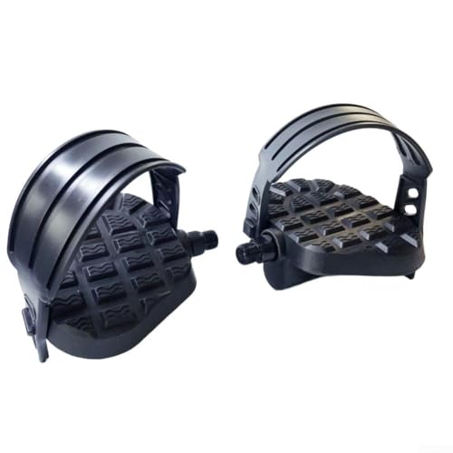 Jotekonoby Exercise Bike Pedals Featuring Adjustable Straps, Textured and Wide Foot Support, Steel and Plastic Build with Thread Compatibility(1/2) - Image 2