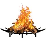 DAMEING Fireplace Grate 24 inch Round Heavy Duty Fireplace Log Grate Indoor Firewood Burning Rack Holder Fire Pit Grate Patio Camping Grill Fireplace
