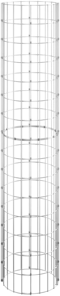 vidaXL Circular Gabion Pole Outdoor Garden Gabion Basket Cage Planter Stand Patio Backyard Gabion Post Raised Bed Fencing Galvanised Steel
