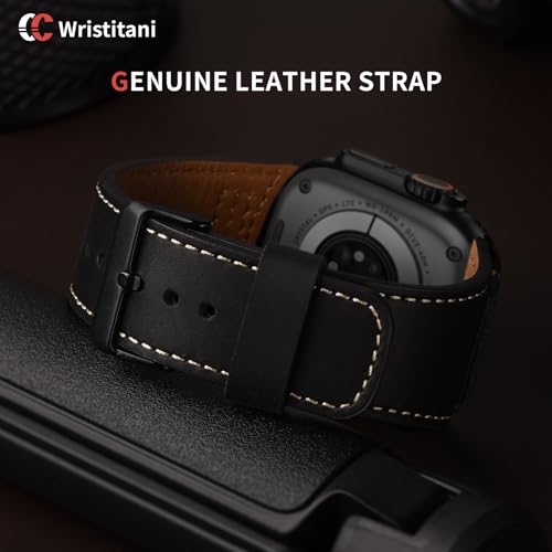 Image of Wristitani Genuine Leather Strap Compatible With Apple Watch
