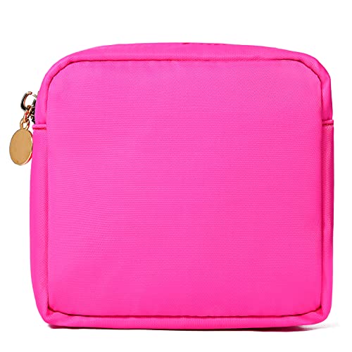 Soidram Small Makeup Bag Travel Bag Pouch, Pink Toiletry Bag Makeup Organizer Nylon Bag Cosmetic Preppy Bag Zipper Pouches Stoney Clover Dupes Brides Bag #TOP5