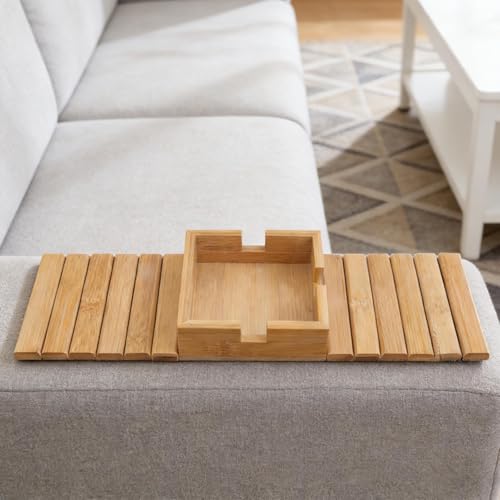 Mesa de café para sofá que evita caídas de mandos y tazas con su base antideslizante 4