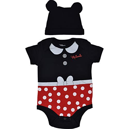 Disney Minnie Mouse Baby Girls Short Sleeve Bodysuit Hat Set 0-3 Months