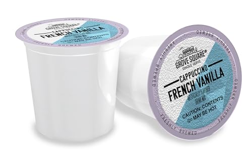 Image of Grove Square Cappuccino Pods, French Vanilla, Single Serve, 50 Count (Pack of 1) - Packaging May Vary
