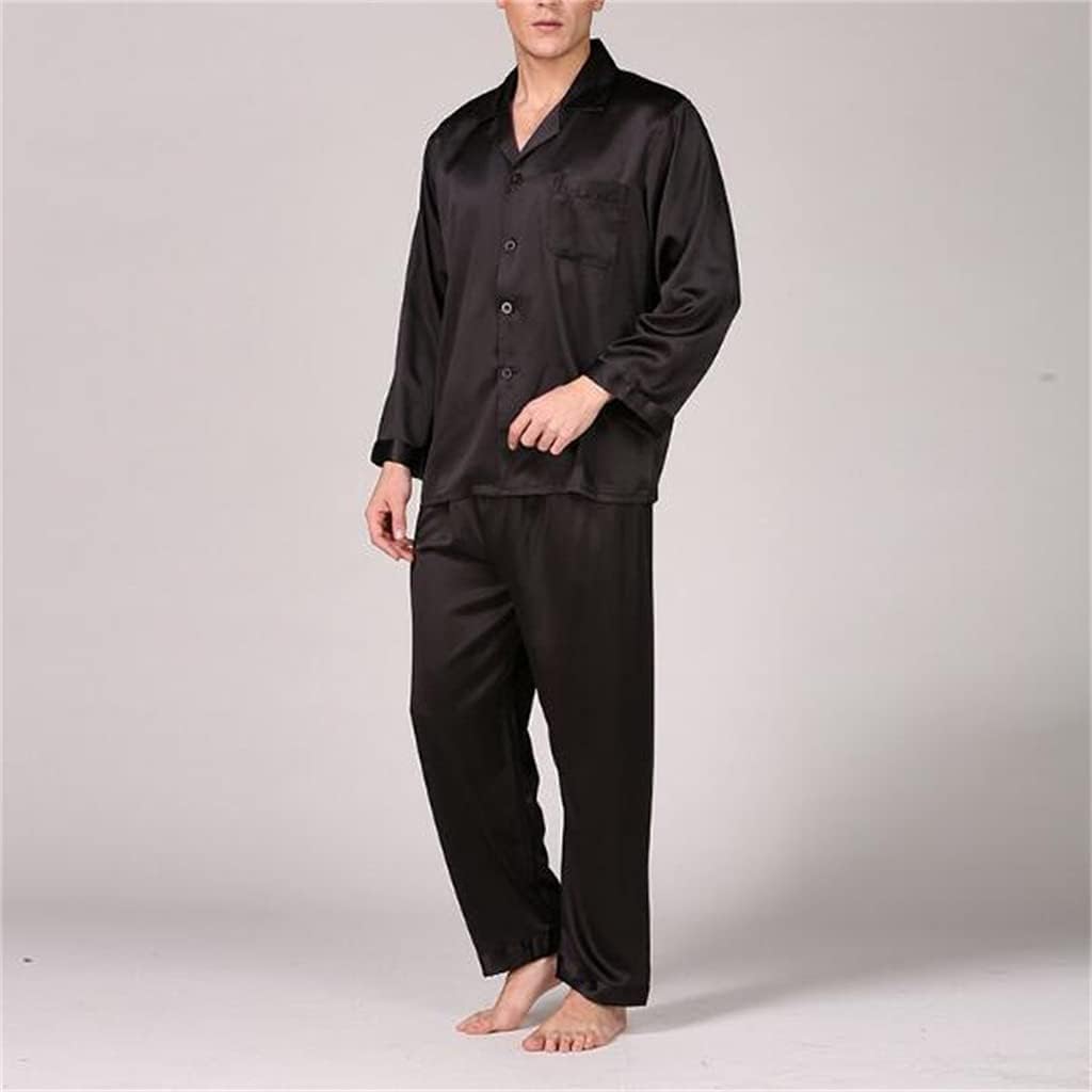 Men's Pajama Set Sleepwear Men Soft Cozy Satin Nightgown image 2