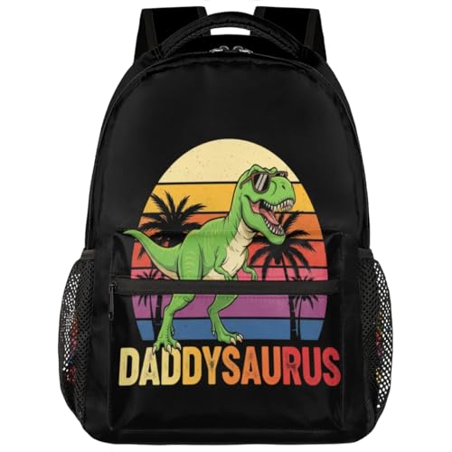 Mochila de viaje para evitar golpes en portátiles con compartimento acolchado de dinosaurios