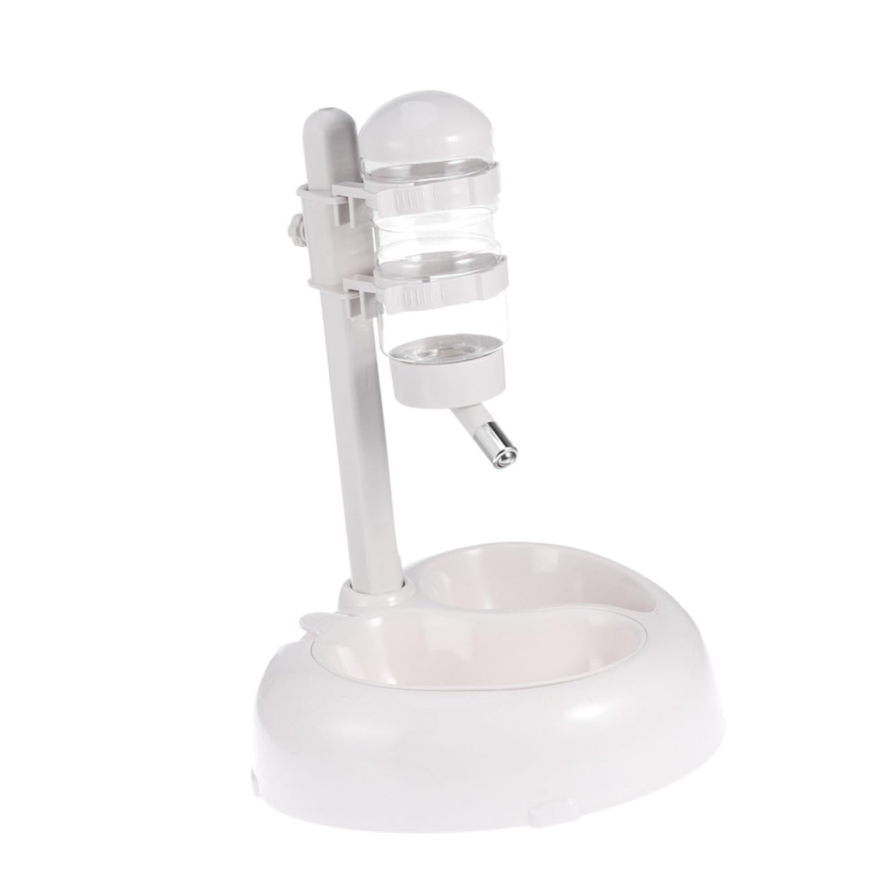 Abbeveratoio Sospeso Automatico in Plastica Bianca Design Rotante | Abbeveratoio Automatico per Cane, Design Rotante di Sollevamento, Scanalatura Antioverflow
