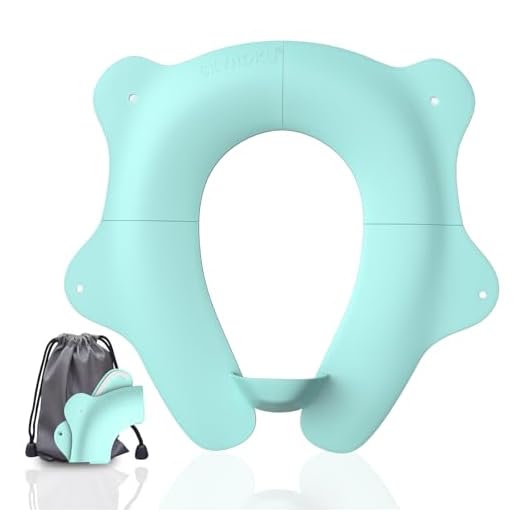 SKYROKU Foldable Travel Potty Seat for Toddlers and Kids - Anti-Slip Potty Training Seat with Handles, Splash Guard, DIY Stickers, Storage Bag - Fits Most Toilets, Portable & Easy to Clean(Blue)