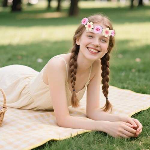 6 Stück Blumenkranz Haare,Blumen Haarreif,Haarschmuck Blumen,Kopfschmuck Damen Mädchen für Bräute,Brautjungfern,Hochzeiten,Partys,Festliche,Geburtstag,Krempendekoration,Stoffblumen