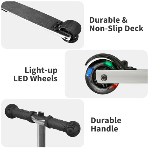 ALVOD 2-in-1 Scooter Suitcase, Foldable & Lightweight Scooter Luggage for Kids with LED Light Wheel3