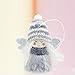 Produktbild Weihnachten Engel Anhänger,Kreative Süße Plüsch Engel Mädchen Anhänger,Mini Wollpuppe Kleine Ornamente,Weihnachtsbaum Anhänger Schmuck Hauptdekoration,für Festliche Wohnkultur (Grau)