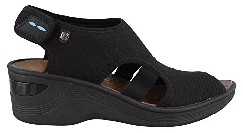 Bzees Women's Dream Sandal, Black Mesh, 10 W US