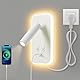 AWEKLIY LED leselampe wandlampe USB-Aufladung mit schalter verstellbarer wandleselampe Bettlampe Wandleuchte innen Leselicht Schwenkbar Schlafzimmer 3W 3100K +9W 6000Kmit Stecker und Kabel, Weiß