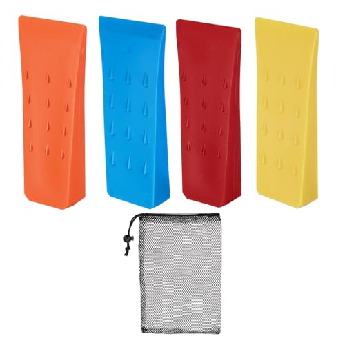 QUARKZMAN Cunei da Abbattimento in Plastica 4pz Cuneo Anteriore ABS 152 mm Cuneo Spaccalegna per Legna con Borsa Cuneo Abbattimento Accessori Forestali Foresta, Quattro Colori