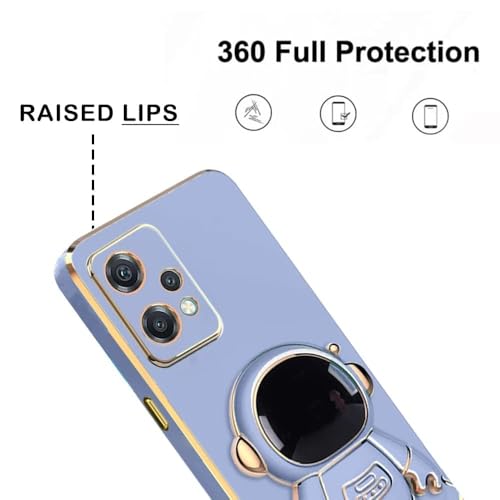 Image of for Realme 9 Pro Plus | Realme 9 / Narzo 50 Pro 5G Case Cute 3D Astronaut Stand Design Camera Protection Shockproof Soft Back Cover for 9 Pro Plus | Realme 9 / Narzo 50 Pro 5G (Blue)
