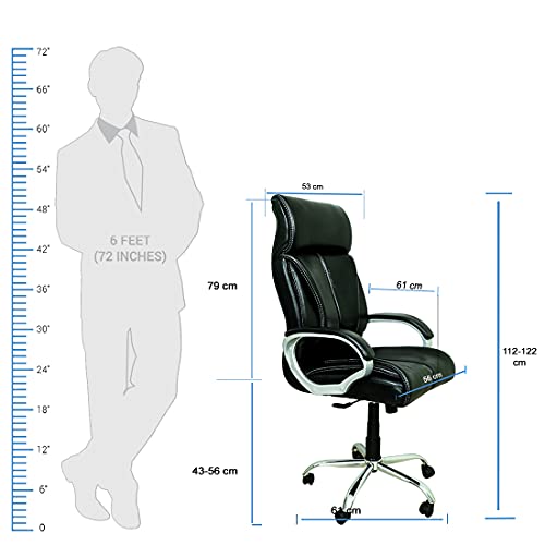 Image of CELLBELL C54 Ergonomic High Back Boss Chair Leather Office Chair /Director Chair /Leatherette Executive Revolving Chair (Black)