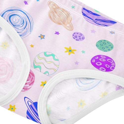 Joisal Colorful Toddler Underwear Floral 2t Cotton Girl Panties Cute Colorful Planets Stars Light Purple Kids Briefs Undies4