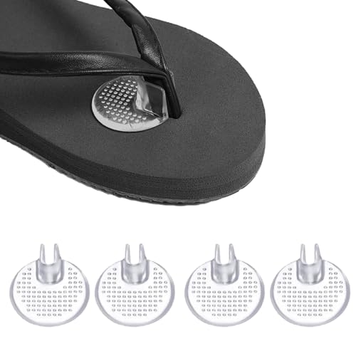 Apvok 2 Pairs Silicone Thong Sandal Toe Protectors Flip Flop Gel Toe Guards Cushion Pain Prevention and Non-Slip Cushions Between Toe for Sandals Clear