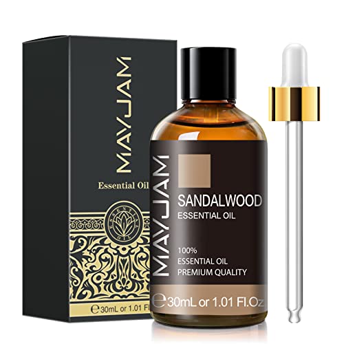 MAYJAM エッセンシャルオイル サンダルウッド 30ml アロマオイル 精油 天然100% サンダルウッドオイル アロマディフューザー／加湿器用の商品画像（Amazon）