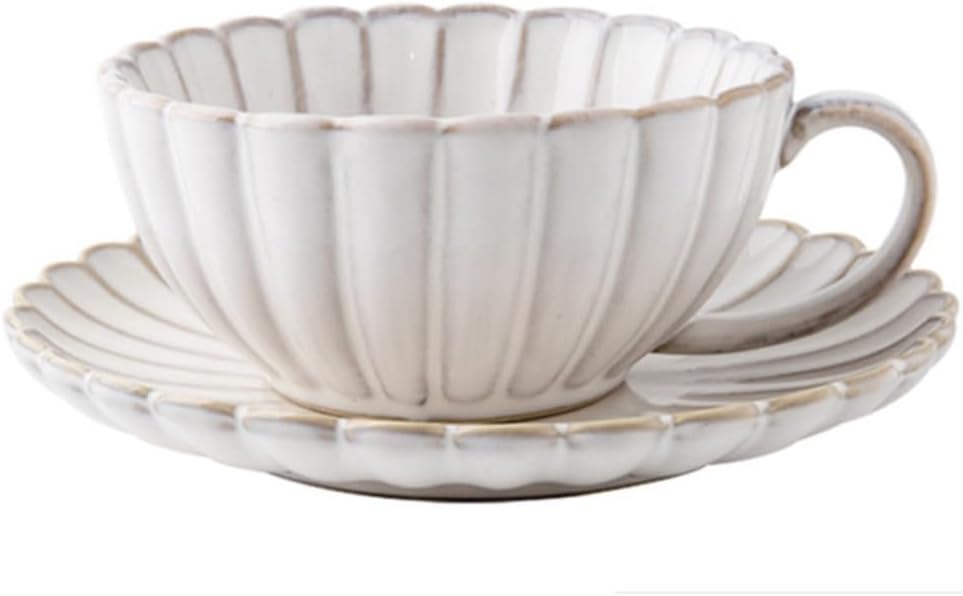 2pcs/Set 220ml Ceramic Mug with Saucer Set Drinkware Mugs Coffee Cup Breakfast Cups Beautiful Tea Cups Cute Mugs