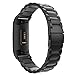 MoKo Cinturino per Fitbit Charge 3/4, Braccialetto in Acciaio Inossidabile con Chiusura Pieghevole per Fitbit Charge 3/4 - Nero