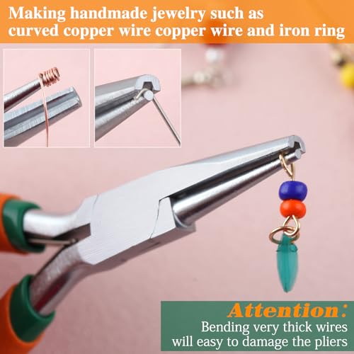 SPEEDWOX Concave Round Nose Piers 4.5" Round Concave Pliers Wire Looping Plier Wire Bending Tools for DIY Jewelry Making Hobby Projects Wire Wrapping Tools Round Nose Pliers for Jewelry Making - Image 2