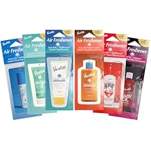 Vacation Air Freshener Variety Pack, 6 Exclusive Summer Scents, Includes Classic Lotion, Chardonnay Oil, After Sun Gel, Classic Whip, Super Spritz & Baby Oil Scents, Deodorizer for Car, Home & Office
