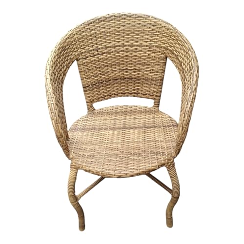 Image of 2+1 Outdoor Indoor Patio Furniture Sets REHAU Wicker Chair Patio Set Conversation Set Poolside Lawn Chairs Balcony Outdoor Garden Furniture Chair (Arabica) 48 x 48 x 78 Cm