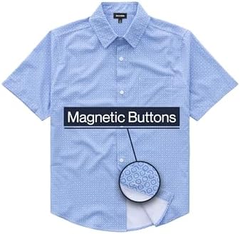 Joe & Bella Short-Sleeve Magnetic Button Shirts for Men - Adaptiv...