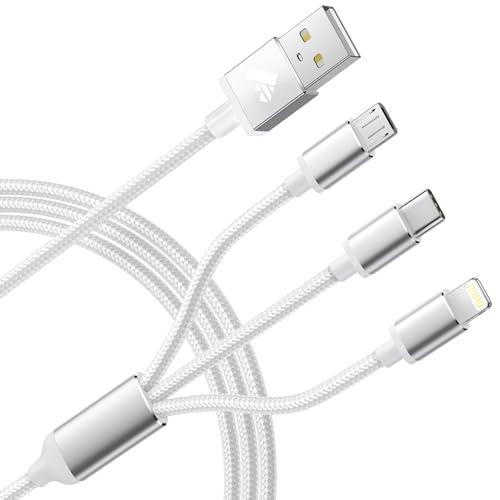 Multi Charger Cable 3 in 1, 1.2M Nylon Braided